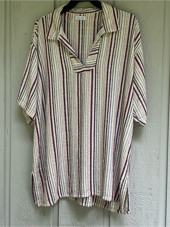John P Other - John P Men’s XL Greek Cotton Striped Baja Boho Pullover Shirt